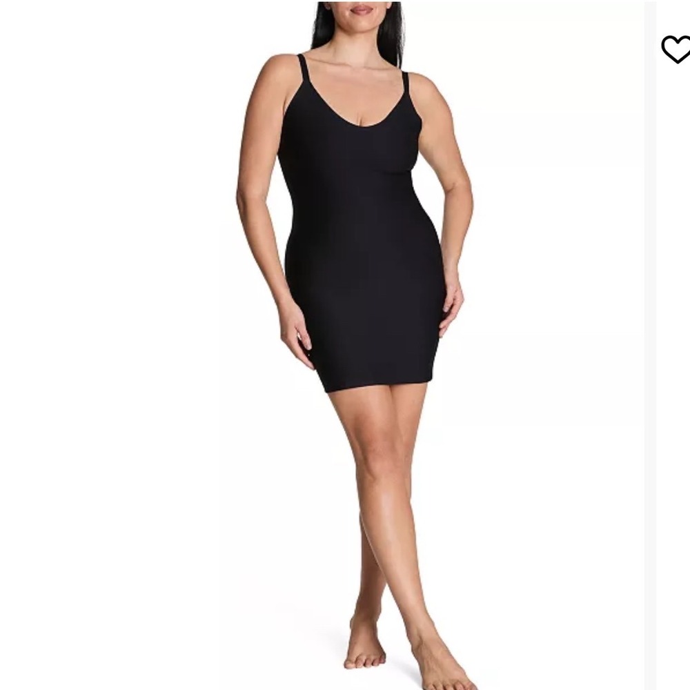 Spanx Black Shapewear Slip Dress Adjustable Straps Size Small 0517020